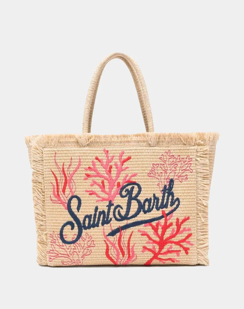 MC2 VANITY STRAW N-SHOULDER BAG-CORAL 42 EMB VANI021-09064L-09064L Biege
