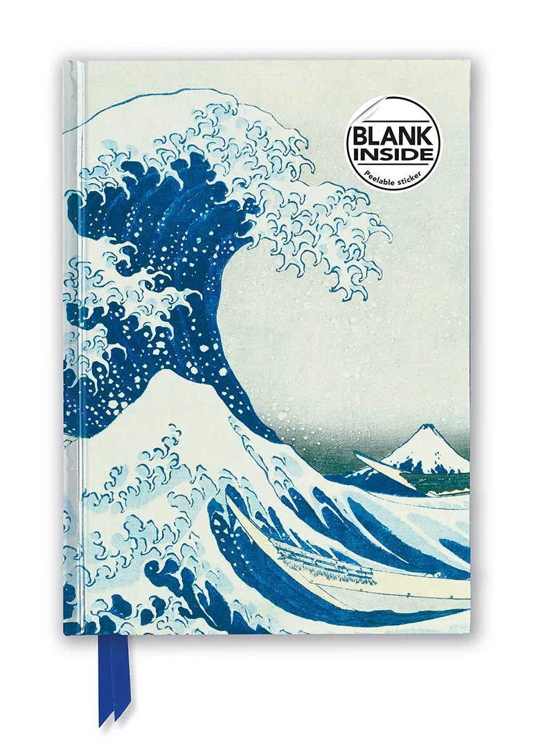 Σημειωματάριο A5 με λευκές σελίδες Flame Tree Foiled Blank: Hokusai -The Great Wave