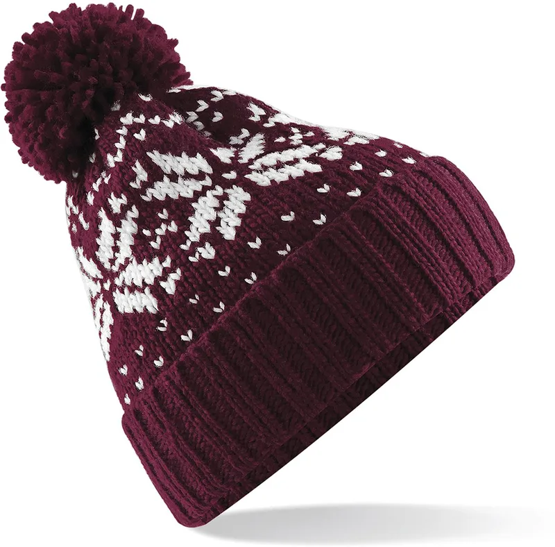 Σκούφος Snowstar B456 Beechfield Burgundy/White
