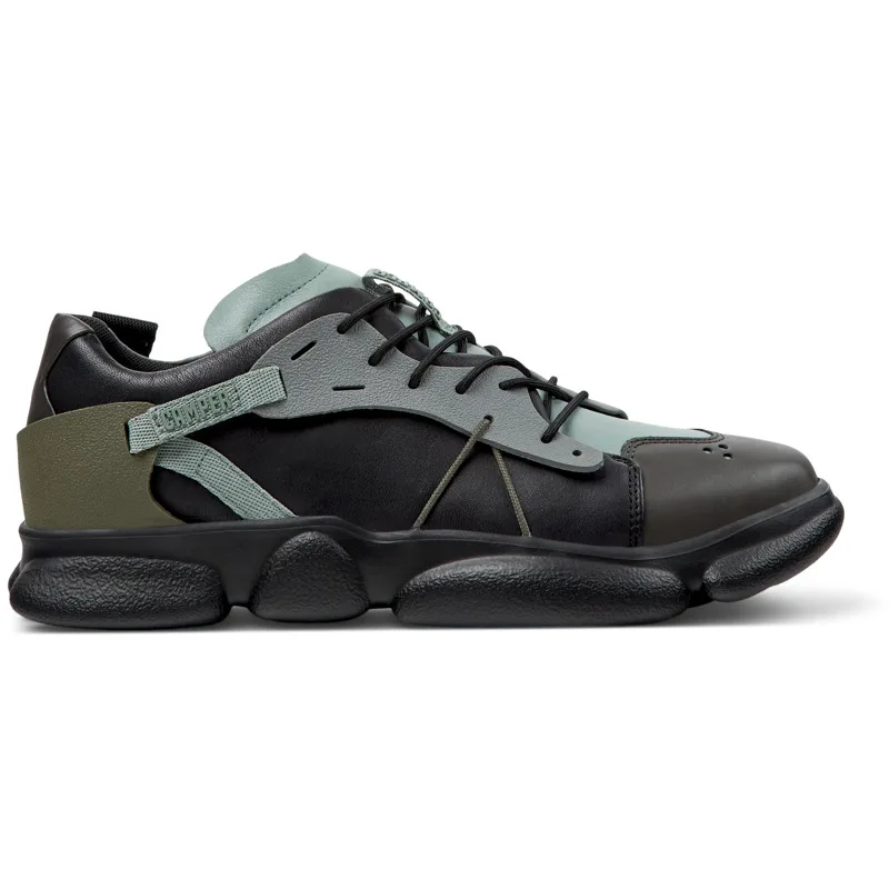 CAMPER Twins - Sneakers Για Ανδρικα - Γκρι,Μαύρο,Πράσινο, Μέγεθος 43, Smooth leather/Cotton fabric