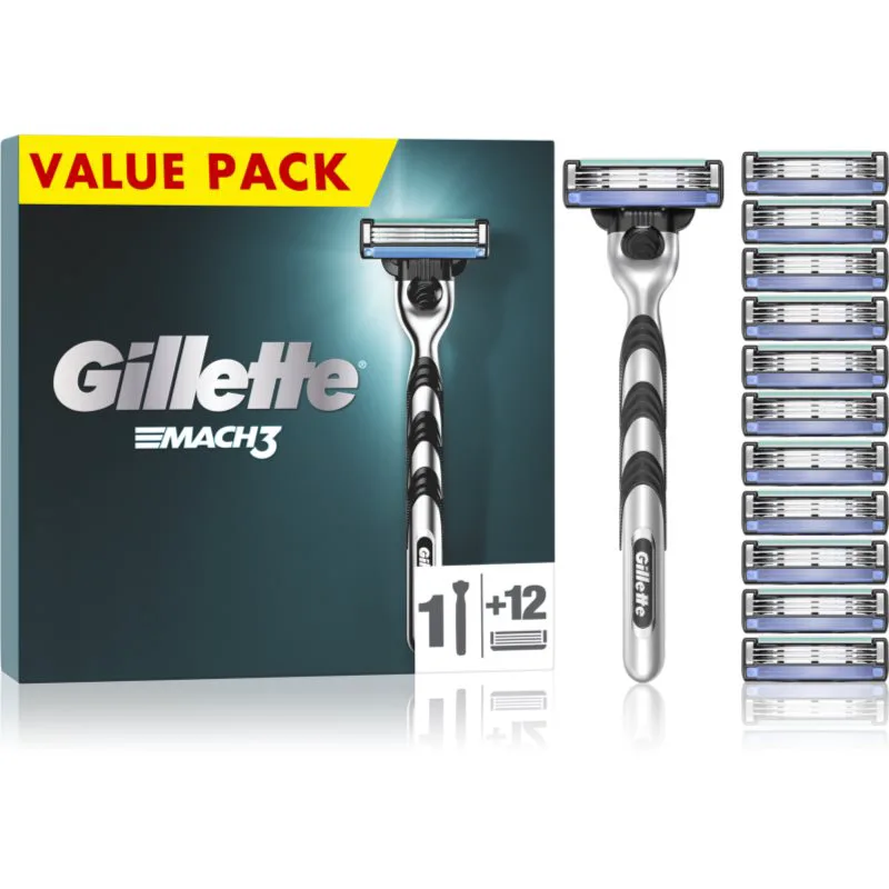 Gillette Mach3 ξυριστική μηχανή + ανταλλακτικές λεπίδες 12 τμχ