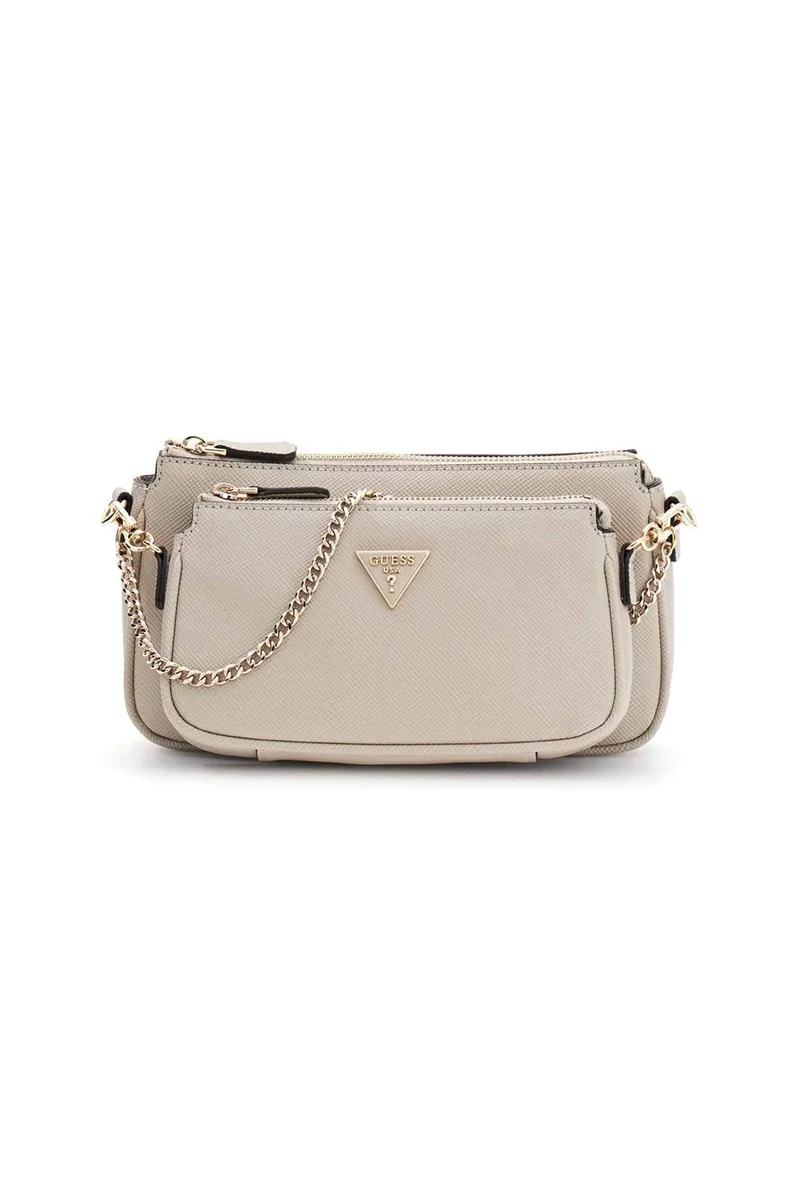 Guess γυναικεία τσάντα ώμου με faux leather και λογότυπο "Noelle II" - HWZG9672710 Μπεζ