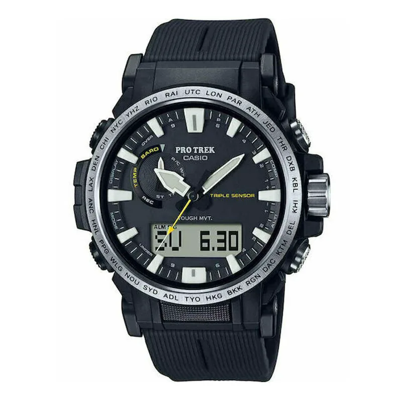 CASIO Protrek Tough Solar Triple Sensor Chronograph Black Biosourced Strap PRW-61-1AER