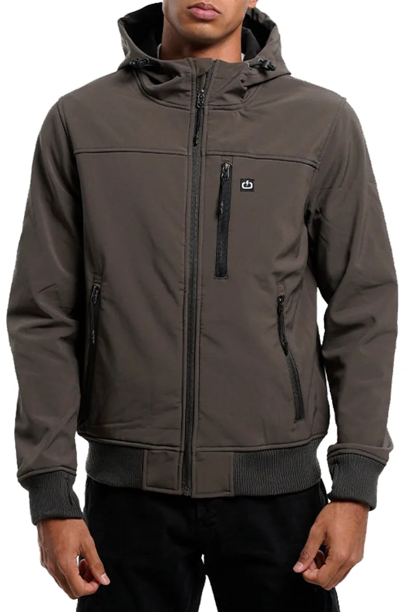 Μπουφάν Emerson Soft Shell Ribbed With Hood 222.EM11.50-HAKI Ανδρικό