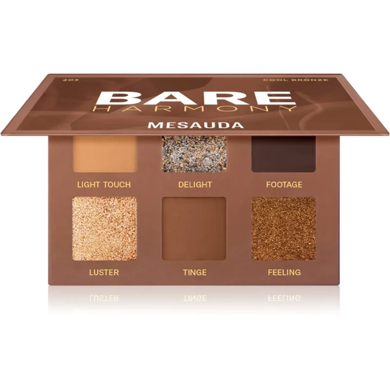 Mesauda Bare Harmony παλέτα με σκιές ματιών απόχρωση 203 Cool Bronze 6x1 γρ