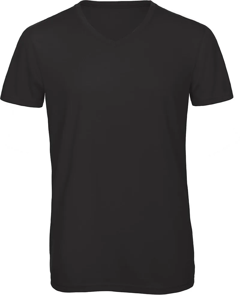 V Neck T-Shirt Triblend B & C V TM057 Black