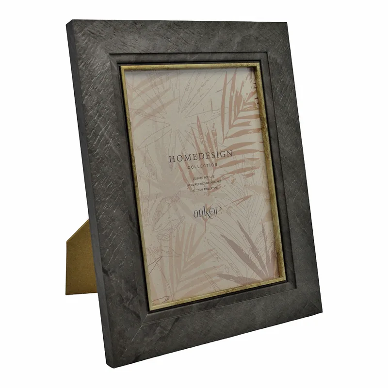Κορνίζα Με Σαγρέ Όψη Γκρι Πλαστικό 10x15cm ANKOR