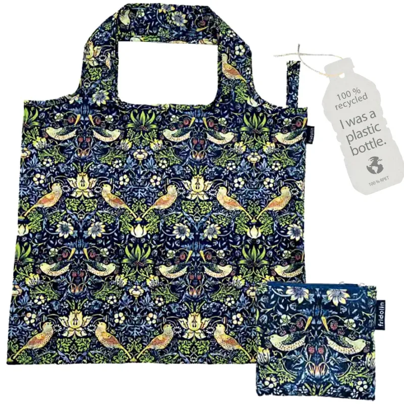Τσάντα για ψώνια / Shopping bag Fridolin 43x48 cm. (William Morris - Strawberry Thief)