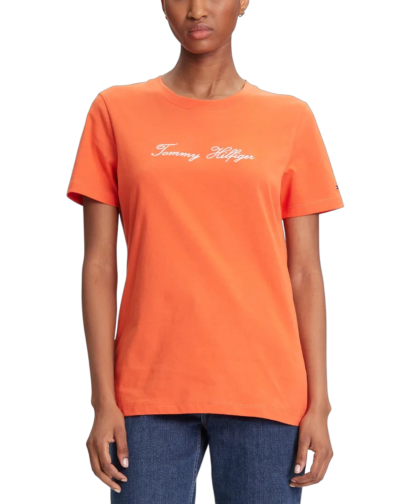 Γυναικείο T-shirt Πορτοκαλί Tommy Hilfiger WW0WW45746-SCX