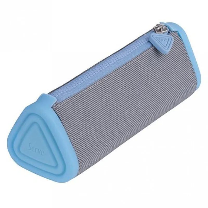 Κασετίνα τριγωνική με σιλικόνη Serve Prismo Pastel - γαλάζιο