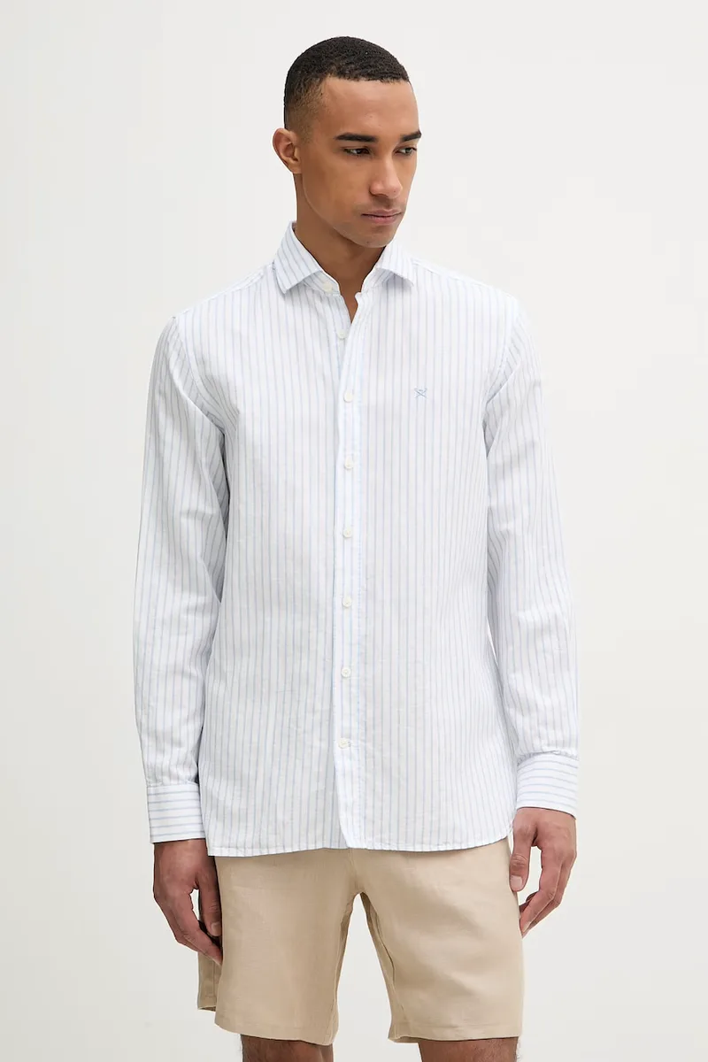Hackett London πουκάμισο ανδρικό με πρόσμιξη λινού