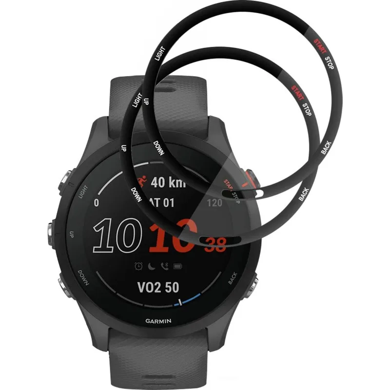 Hybrid Glass Garmin Forerunner 255 / 255 Music Techsuit Nano Flex Full Face Αντιχαρακτικό Υβριδικό Γυαλί Προστασίας Οθόνης 2 Τεμάχια - Black (5949419360235)