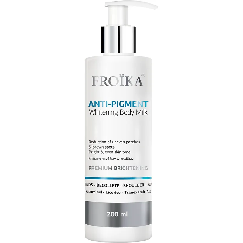 Froika Anti-Pigment Whitening Body Milk Γαλάκτωμα με Λευκαντική Δράση για Χρωματική Ομοιομορφία στην Περιοχή του Σώματος 200ml