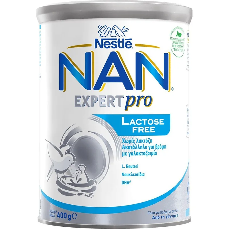 Nestle NAN Expert pro Lactose Free Γάλα σε Σκόνη Χωρίς Λακτόζη για Βρέφη Από τη Γέννηση, Ακατάλληλο για Βρέφη με Γαλακτοζαιμία 400g