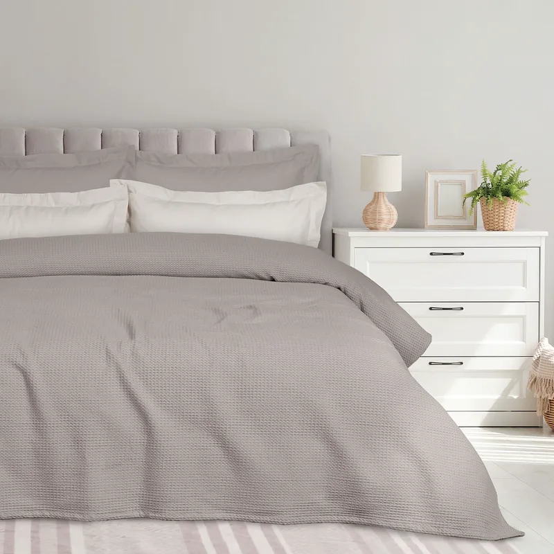 Κουβέρτα Πικέ Υπέρδιπλη (220x240) Das Home 0495 Taupe