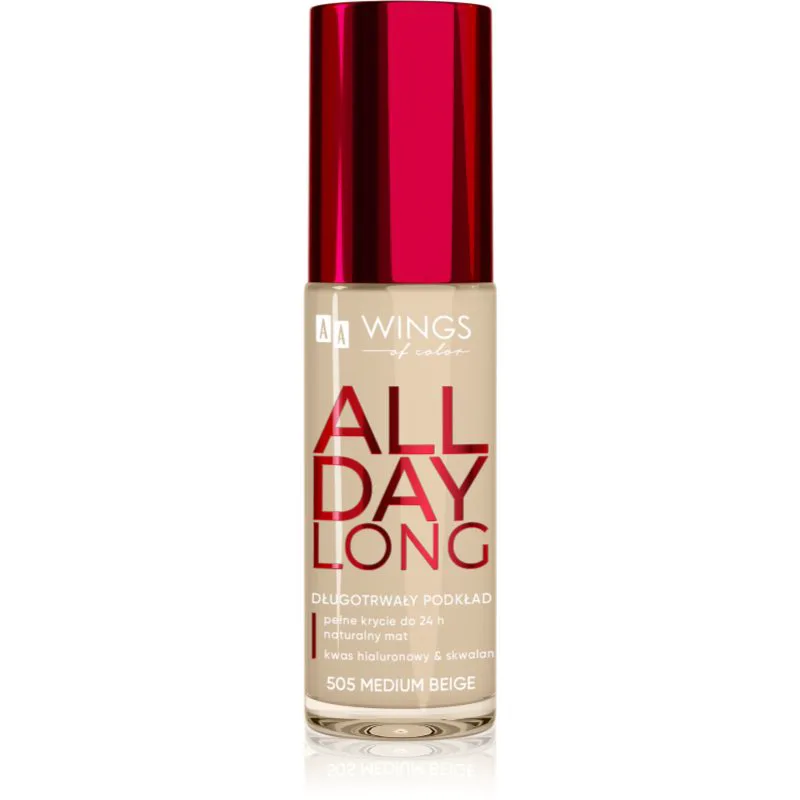 AA Wings of Color All Day Long Long Lasting Foundation μακράς διαρκείας μεικ απ απόχρωση 505 Medium Μπεζ 30 ml