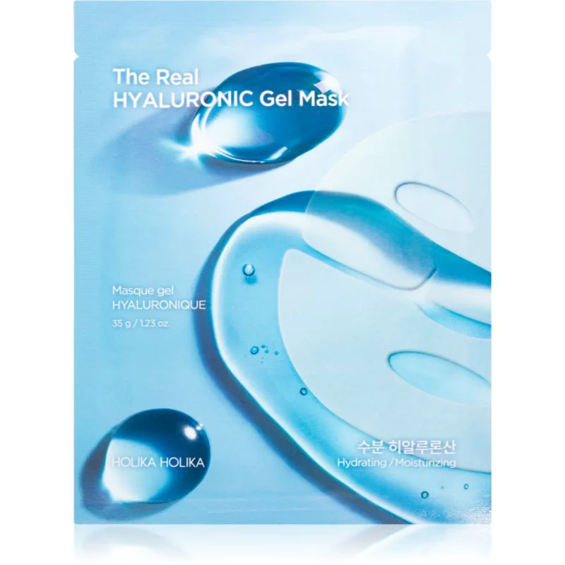 Holika Holika The Real Hyaluronic Gel Mask υφασμάτινη μάσκα ενυδάτωσης με υφή τζέλ 35 γρ