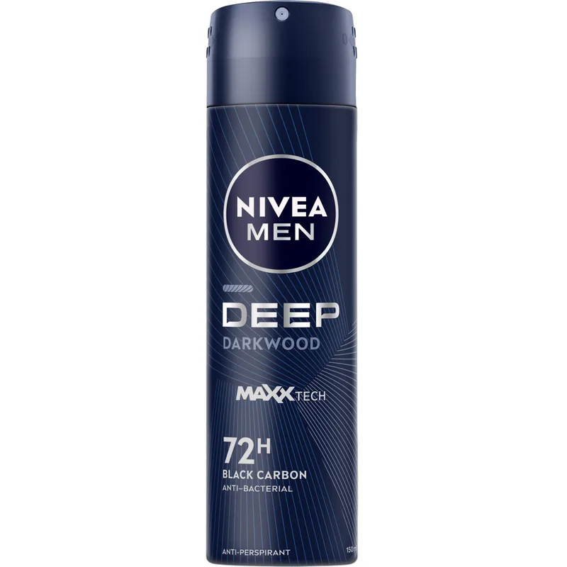 Nivea Men Deep Darkwood Maxx Tech 72h Deodorant Spray Ανδρικό Αποσμητικό Σπρέι Μεγάλης Διάρκειας 150ml