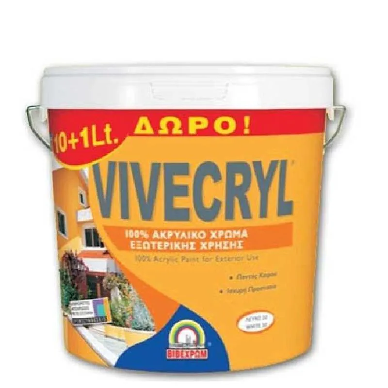 Ακρυλικό Χρώμα Νερού Vivecryl Λευκό 10lt