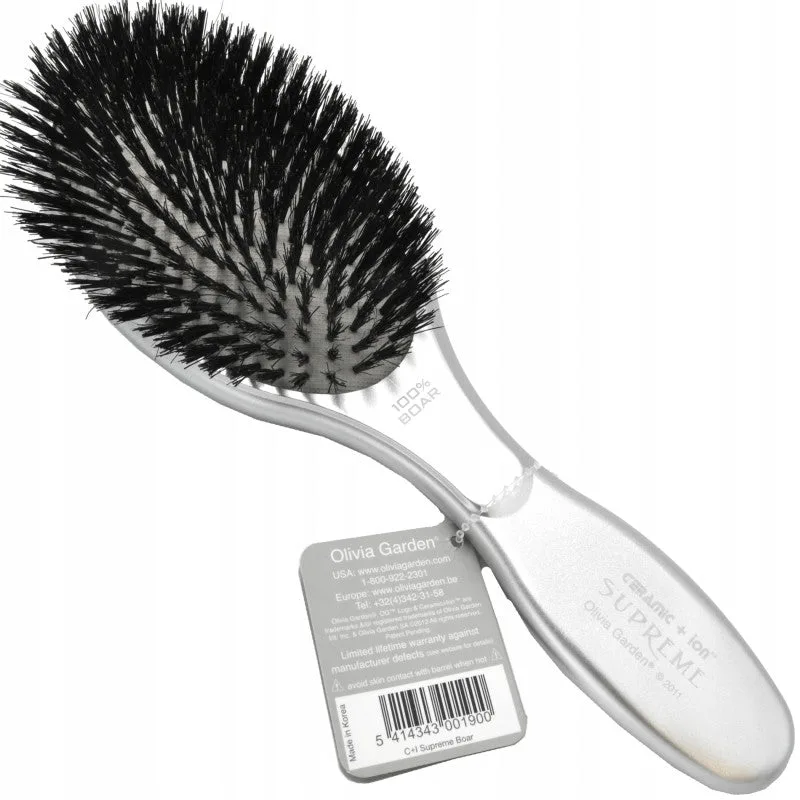 Brush Olivia Garden Supreme with 100% boar ceramic bristles and boar ions.