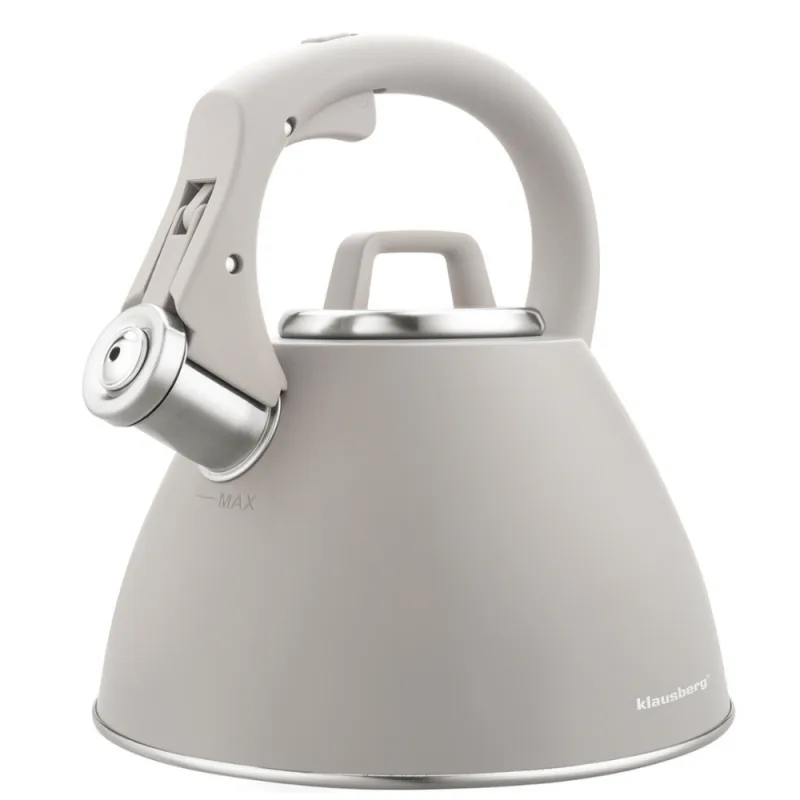 Σφυρίζοντας βραστήρας Klausberg KB 7953, 2.5 l, Ανοξείδωτο, Θερμομονωμένη λαβή, Επαγωγή, Μπεζ