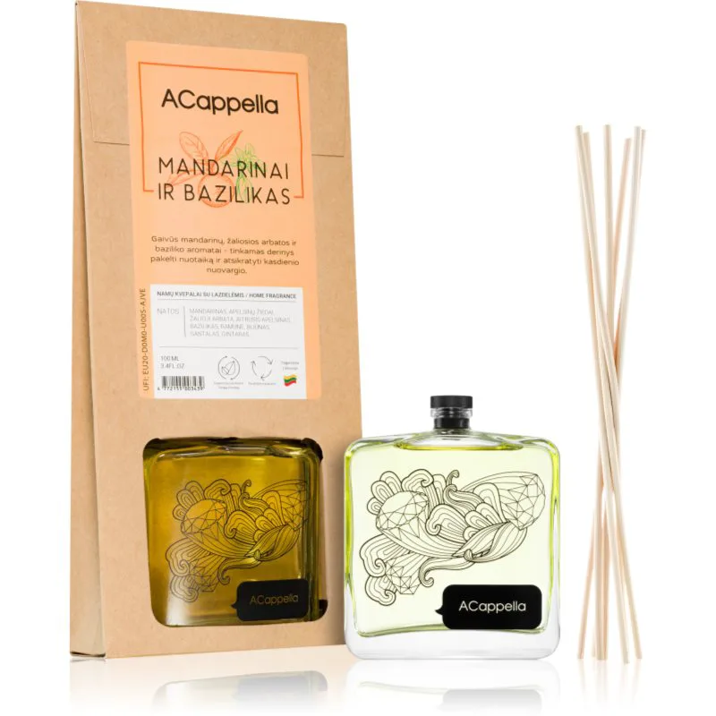 ACappella Mandarin and Basil αρωματικός διαχύτης επαναπλήρωσης 100 ml