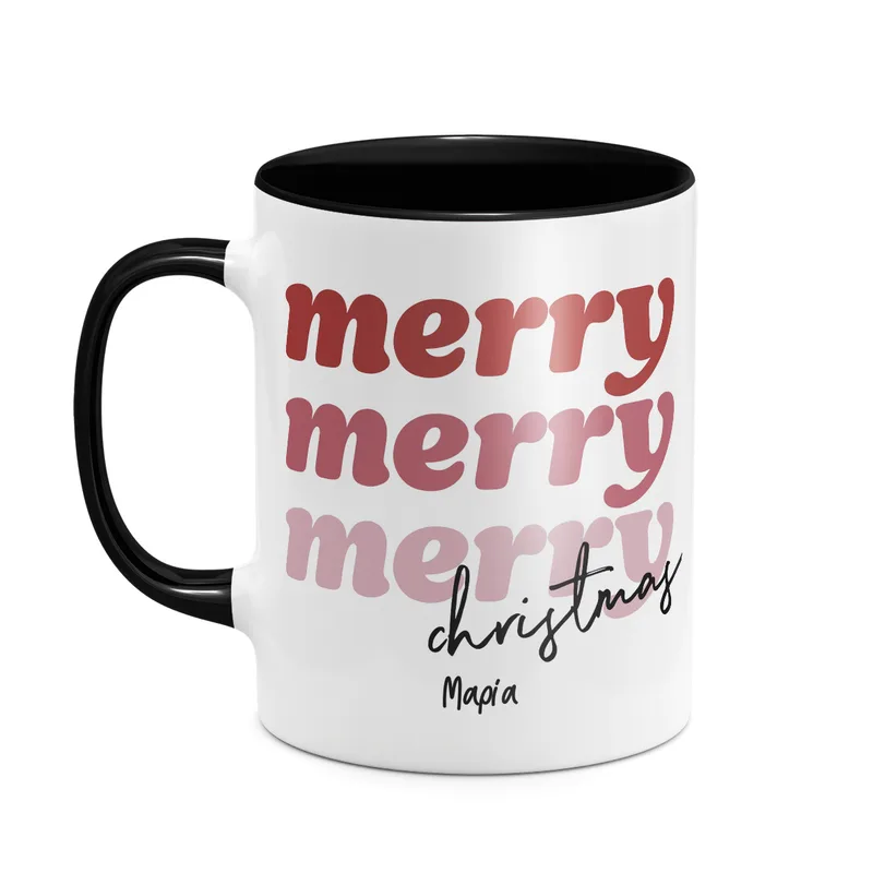 Merry, Μerry Xmas - Κούπα - Μαύρο - Μαγική