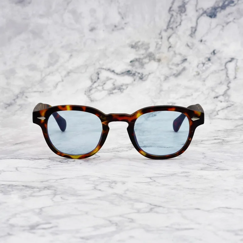 JOHNNY TORTOISE Tinted Sunglasses | Matt Tortoise | Blue Shades | Explicit Poets Sunglasses