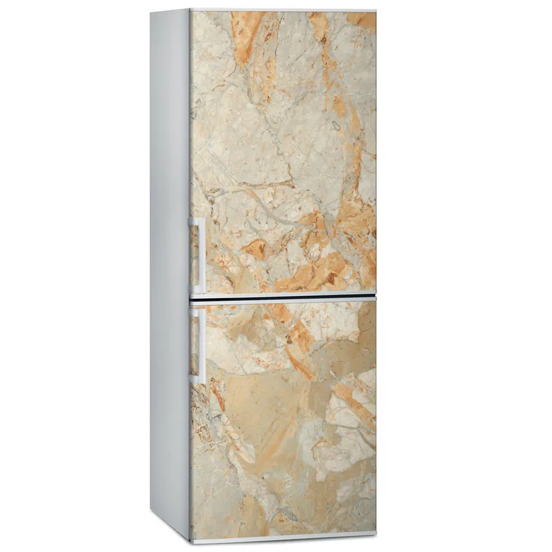 Αυτοκόλλητο ψυγείου ORANGE AND BEIGE MARBLE