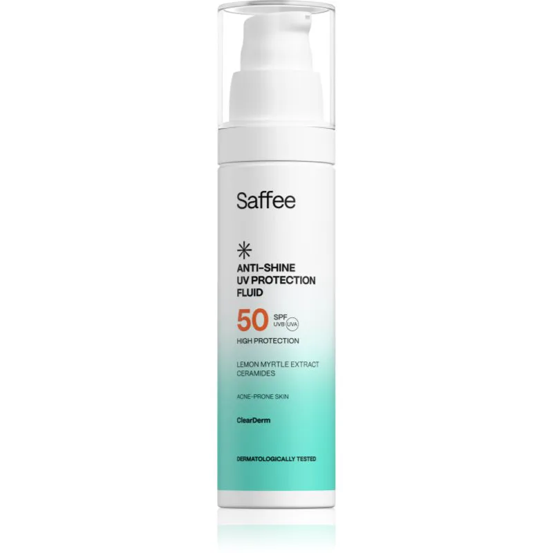Saffee ClearDerm Anti-shine UV Protection Fluid SPF 50 προστετυτικό υγρό για λιπαρή επιδερμίδα με τάση για ακμή SPF 50 50 ml