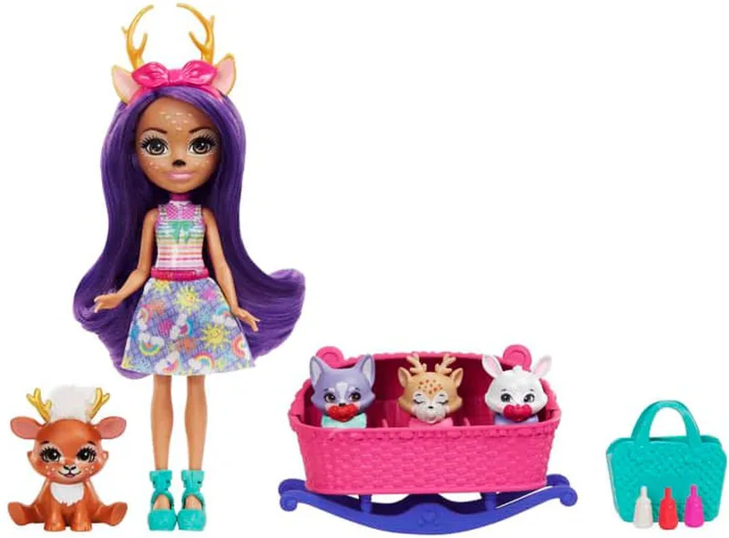 ENCHANTIMALS BABY BFFS- ΚΟΥΚΛΑ - ΖΩΑΚΙΑ ΦΙΛΑΡΑΚΙΑ ΜΕ ΕΚΠΛΗΞΕΙΣ 3 ΣΧΕΔΙΑ (HLK83)