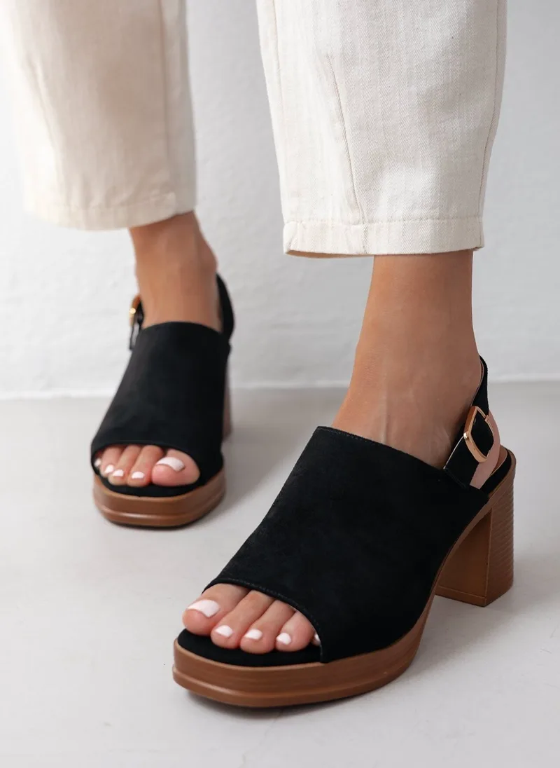 ERYNN Sandals with Wide Strap - LA-708 - Black