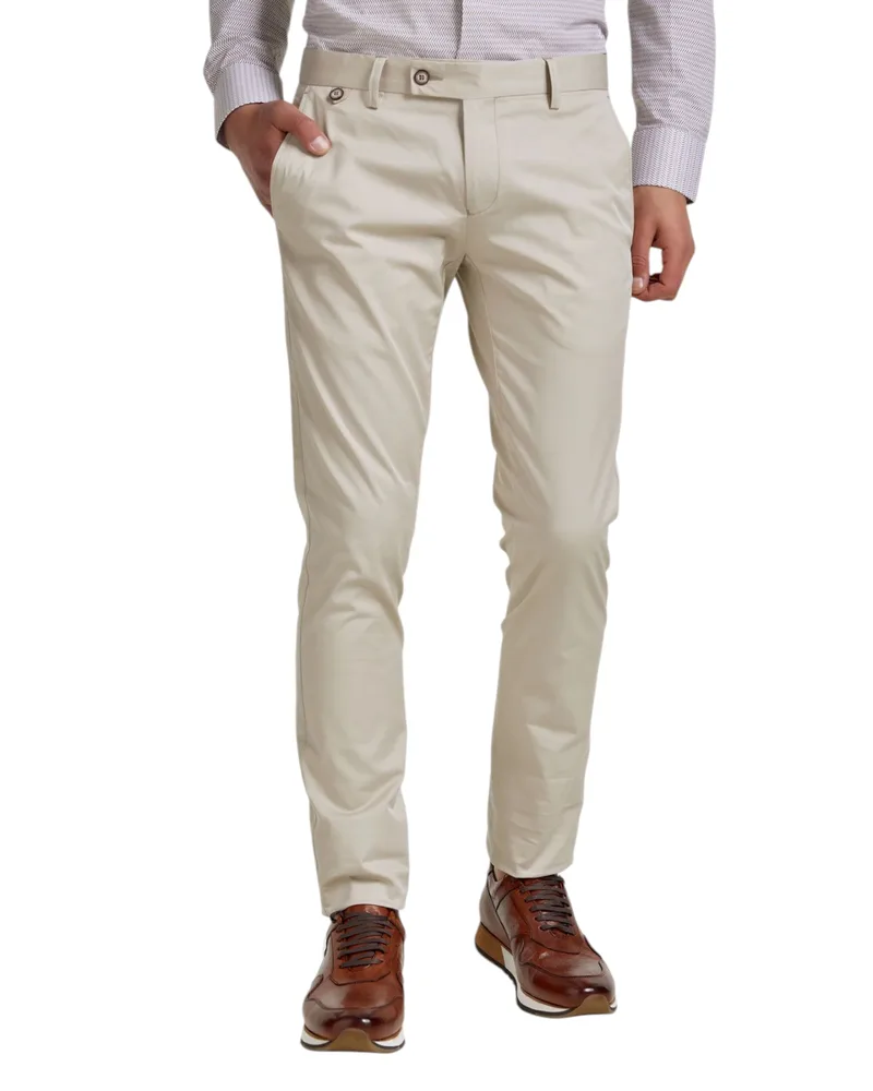 Monte Napoleone Ανδρικό Παντελόνι Chinos 261-61-3650-6157-1 Εκρού
