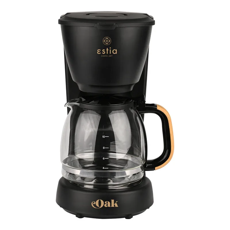 Estia Καφετιέρα Φίλτρου Oak Πλαστική 1000W Με Γυάλινη Κανάτα 1.25Lt Μαύρη