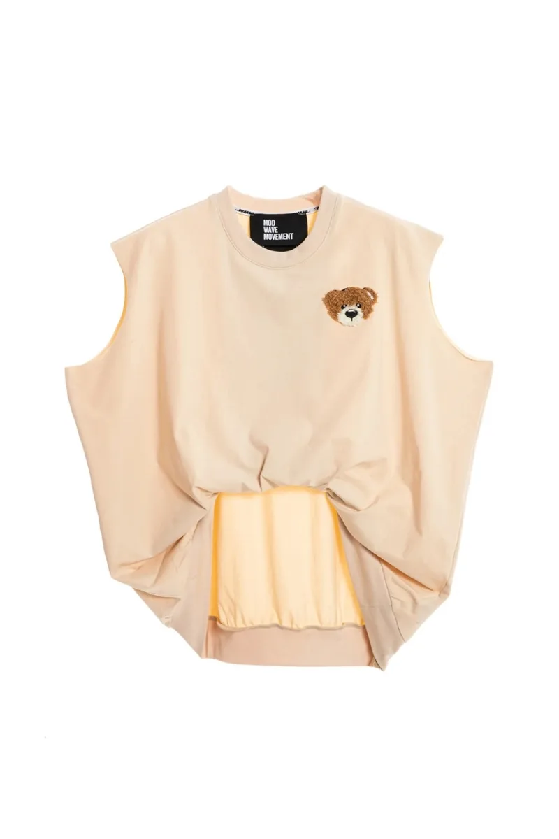 MOD WAVE MOVEMENT Γυναικείο Teddy Bear Tank Top - Μπεζ-MW092010436-BEIGE