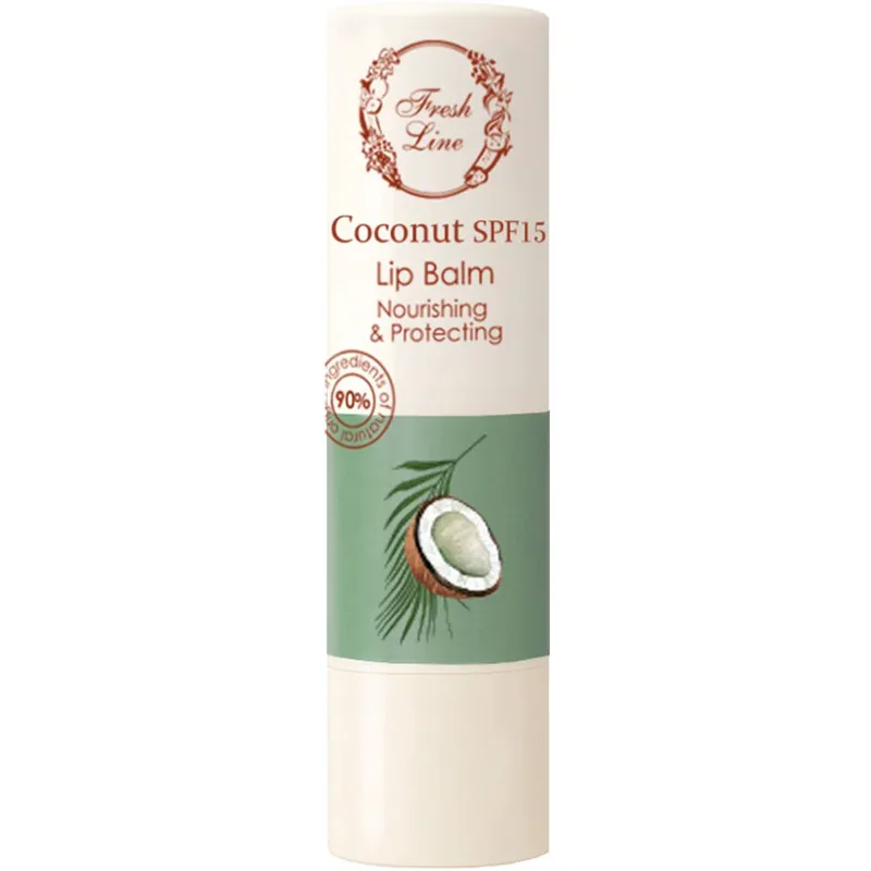 Fresh Line Nourishing & Protecting Spf15 Coconut Lip Balm Βάλσαμο Χειλιών Μεσαίας Προστασίας με Βιολογικό Βούτυρο Καριτέ, Έλαιο Καρύδας & Εκχύλισμα από Σύμφυτο 5,4g