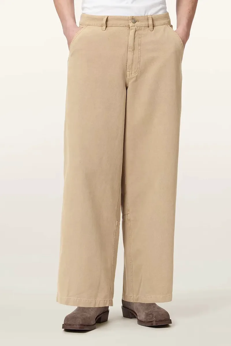 AllSaints παντελόνι wide leg ανδρικό βαμβακερό JACKSON