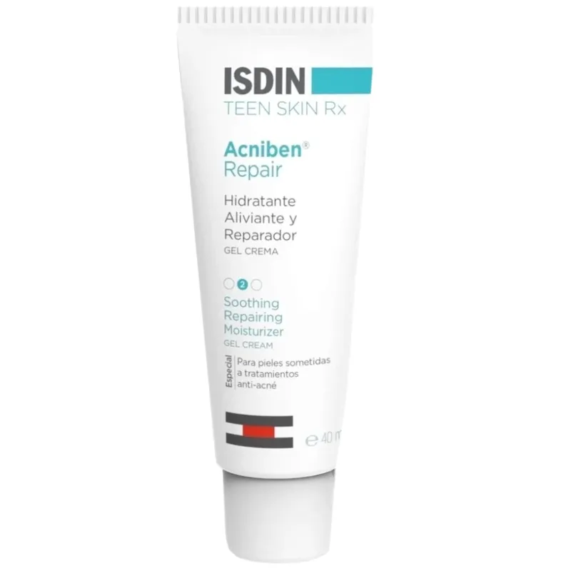 Isdin Acniben Teen Skin Rx Soothing, Repairing & Moisturizing Gel Cream Ενυδατική Κρέμα Προσώπου σε Τζέλ με Γλυκερίνη & Υαλουρονικό Οξύ Κατά της Ακμής για Καταπράϋνση & Επιδιόρθωση 40ml