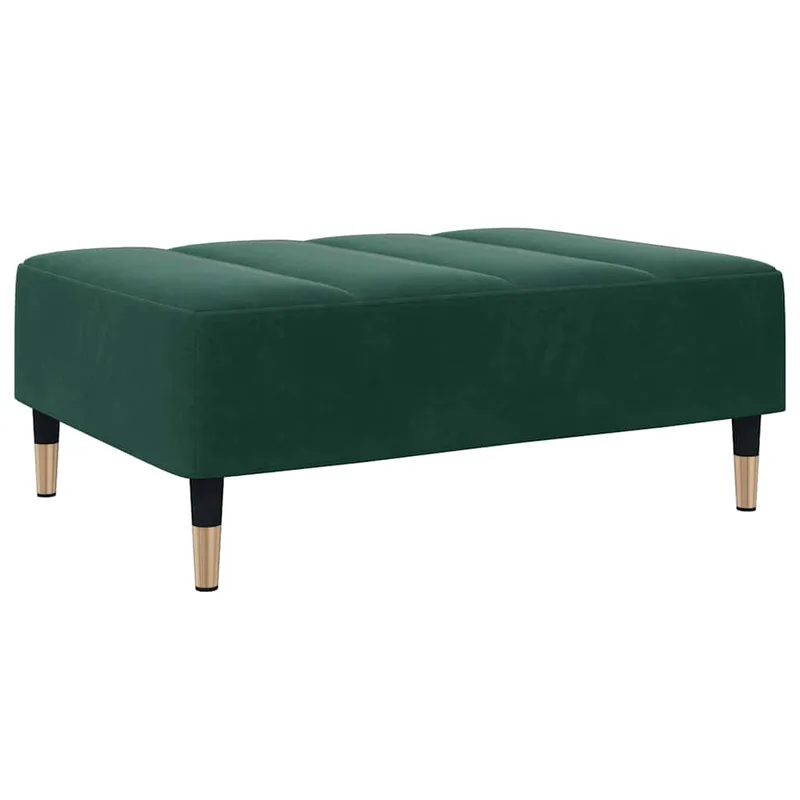 vidaXL Υποπόδιο Σκούρο Πράσινο 77x55x31 εκ. Βελούδινο