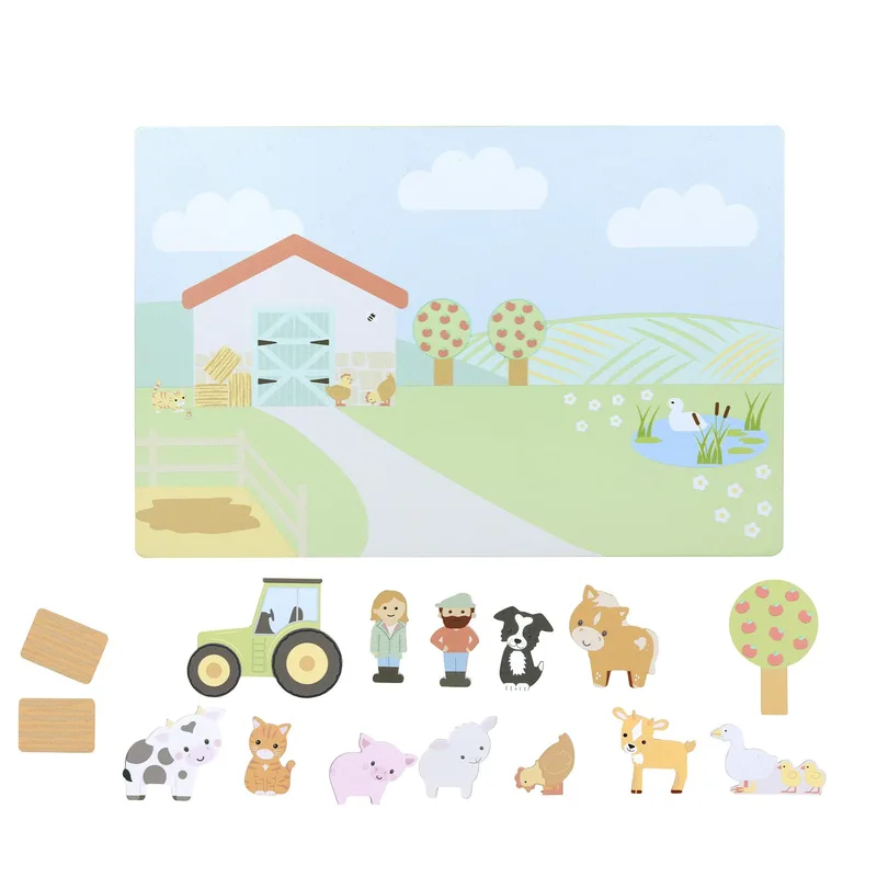 Μαγνητικός Πίνακας με Ζωάκια Farmyard Πορτοκαλί Tree Toys (FSC®)