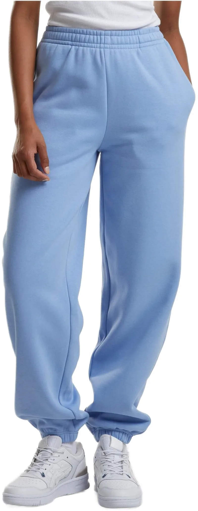 Ladies Fluffy Sweatpants Urban Classics TB7107-18327 powderblue