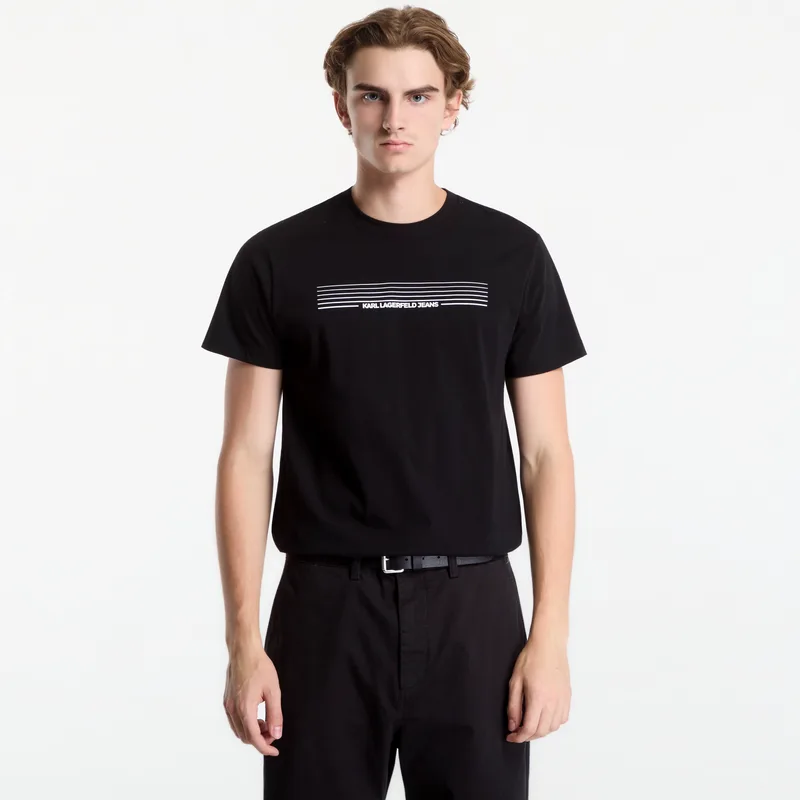 T-shirt Karl Lagerfeld Jeans Slim Stripes Logo Tee Black XL