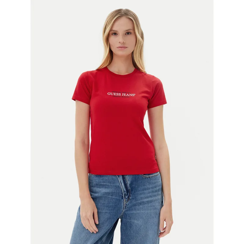Guess Jeans T-Shirt W5RI4 2K8HM0 Κόκκινο Regular Fit