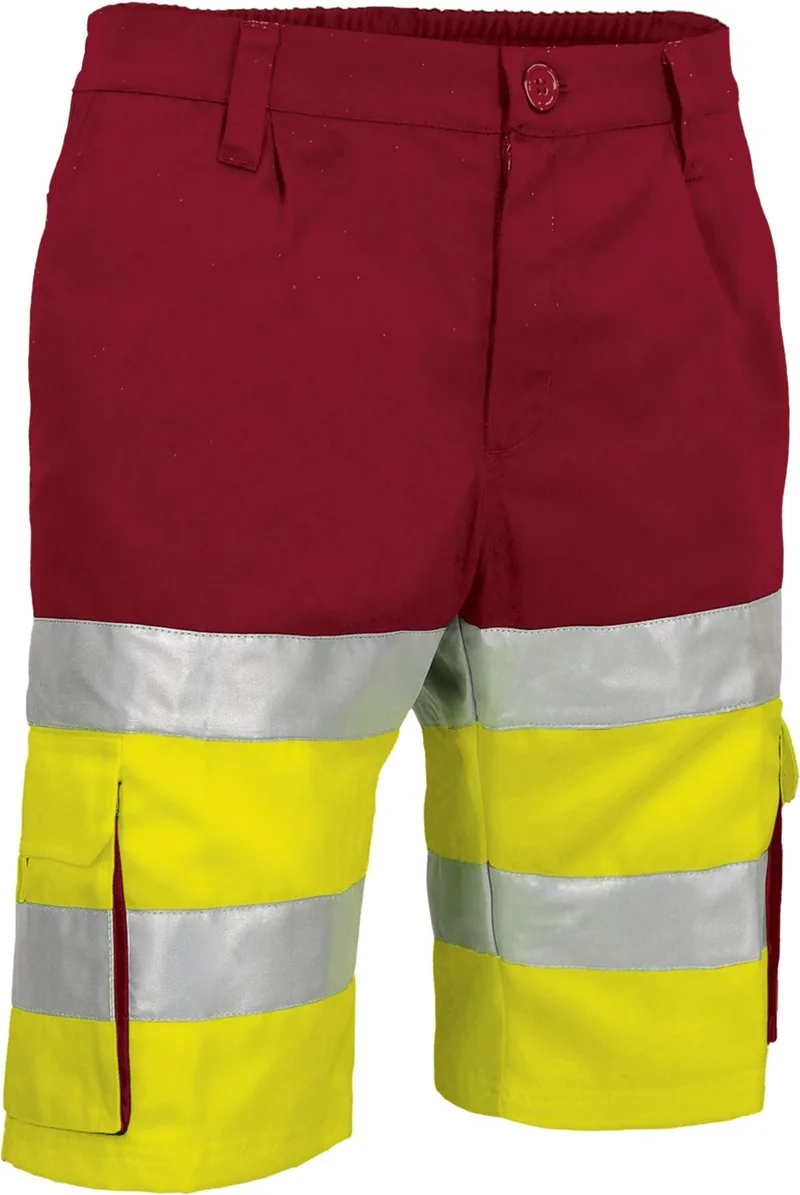 Hi-Vis βερμούδα BRANDON Valento BEVABRAAR Fluo Yellow-Lotto Red