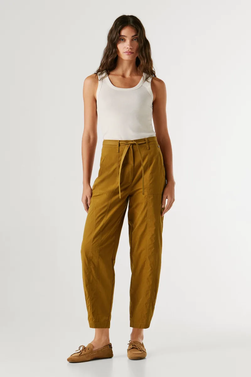 Pepe Jeans γυναικείο παντελόνι Straight Fit "Alice" - PL2100076 Καμηλό