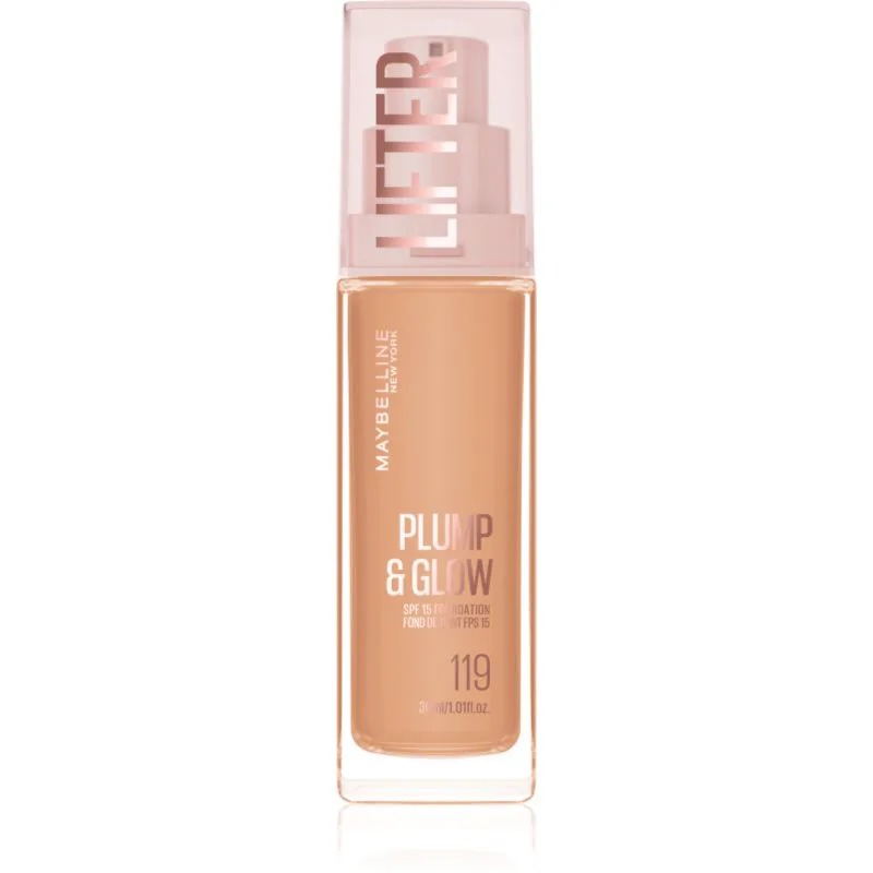 MAYBELLINE NEW YORK Lifter Plump & Glow λαμπρυντικό μεικ απ για φυσική εμφάνιση απόχρωση 119 30 ml