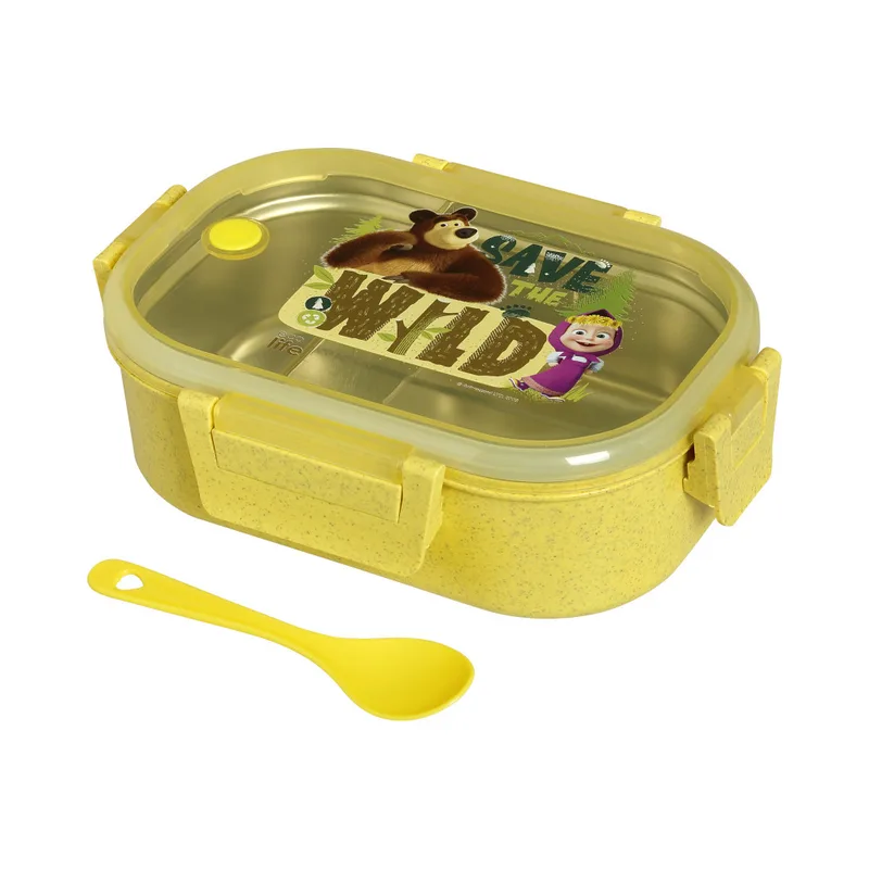 Ecolife Φαγητοδοχείο Masha Save th wild Ανοξείδωτο 2 Θέσεων 900ml