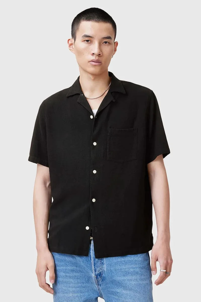 AllSaints Πουκάμισο με μείγμα από λινό AllSaints CUDI
