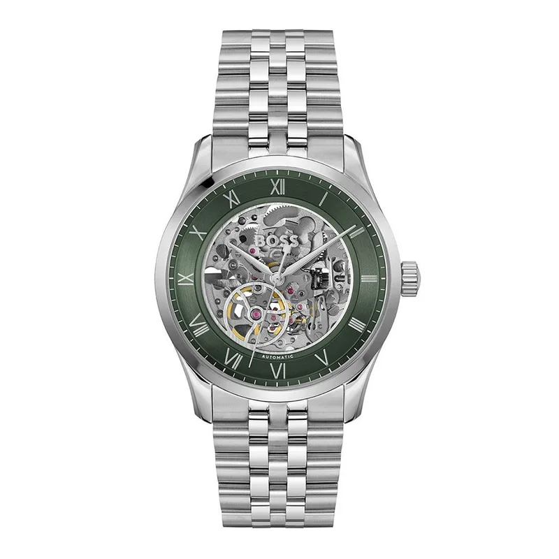 Boss Mens Watch Principle Skeleton Automatic Stainless Steel Bracelet 1514236