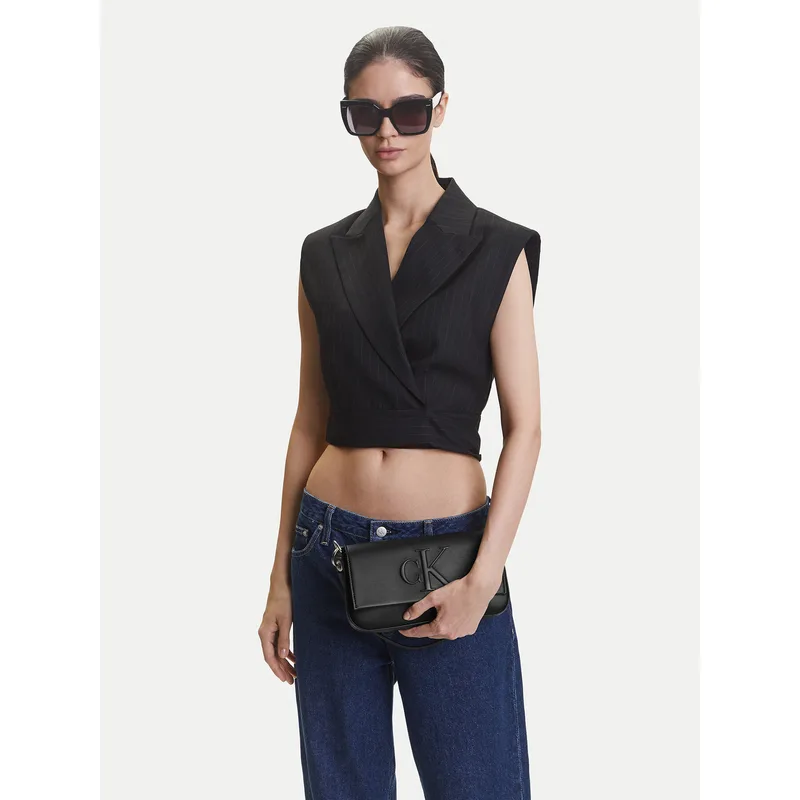 Τσάντα Calvin Klein Jeans Sculpted Flap Shoulder Pouch LV04K3148G Μαύρο
